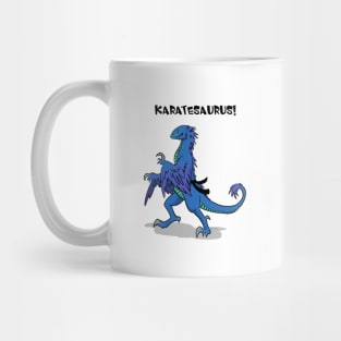 Karatesaurus! blue for bright backgrounds Mug